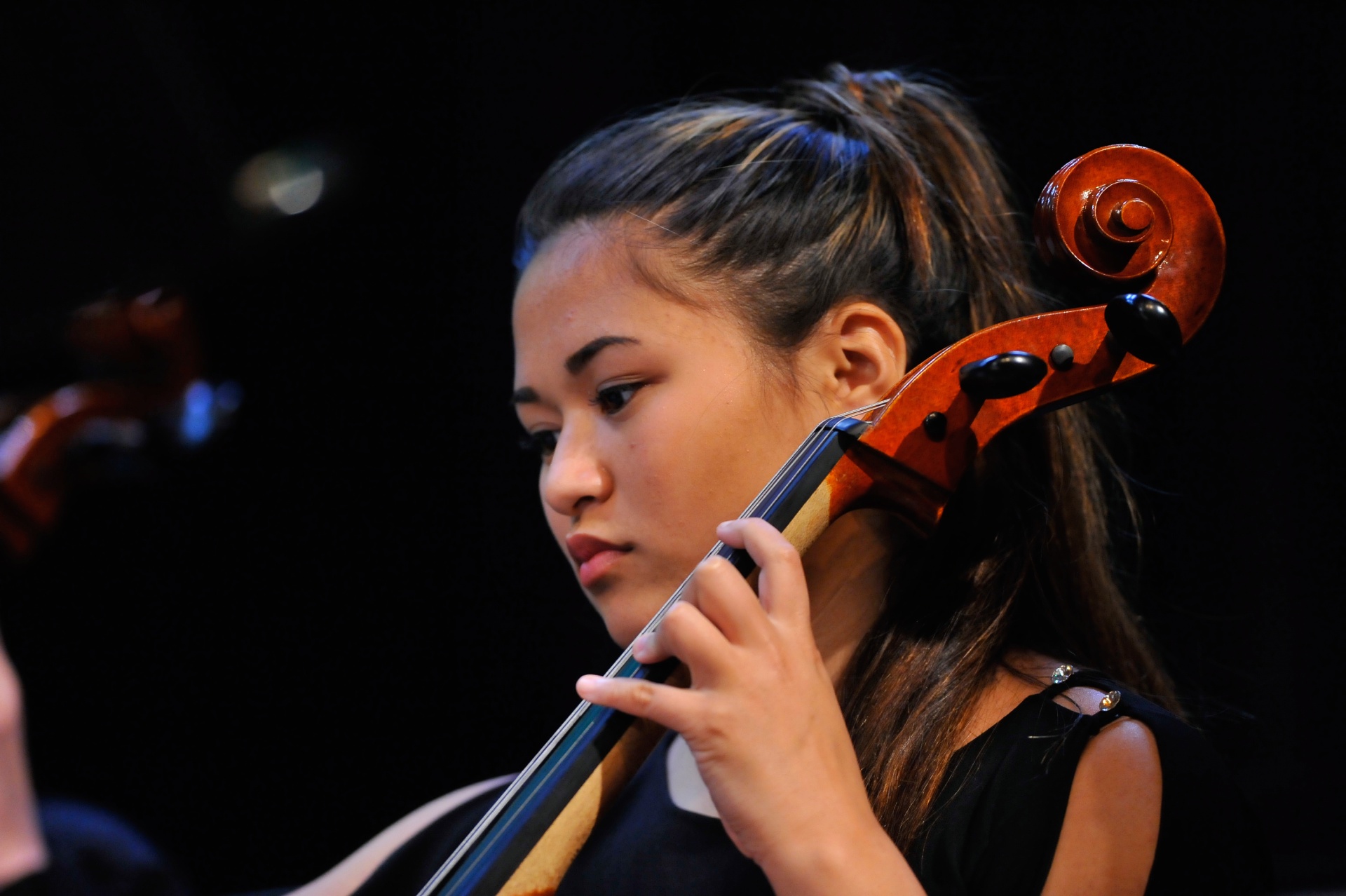 Instrumental music concert at SJCH, girl playing cello